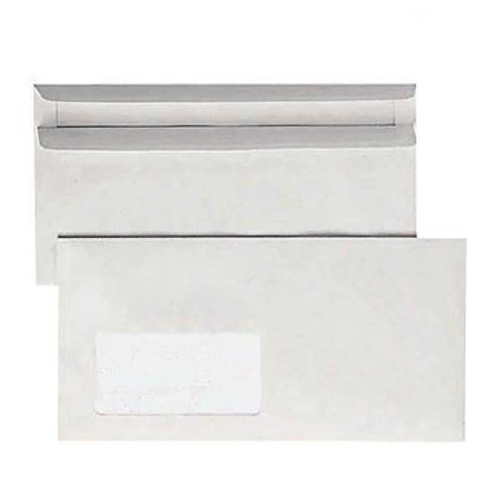Kuvert 1000x DIN lang=110x220mm, mit Fenster, Recycling, Selbstklebung