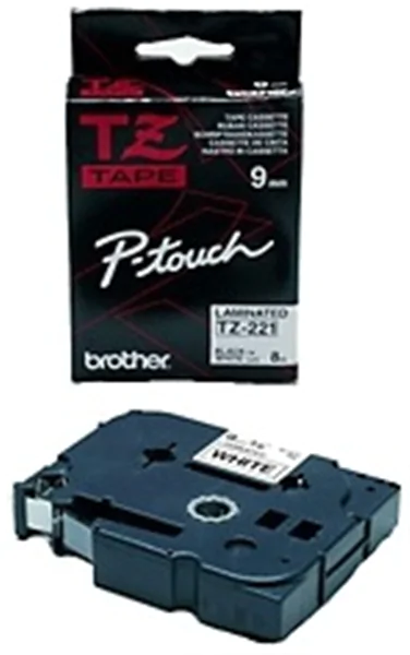 Original Beschriftungsband Brother TZe-N221, 9mm x 8m, schwarz auf weiß