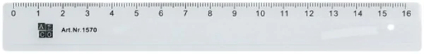Lineal 16cm Plastik, transparent, Alco