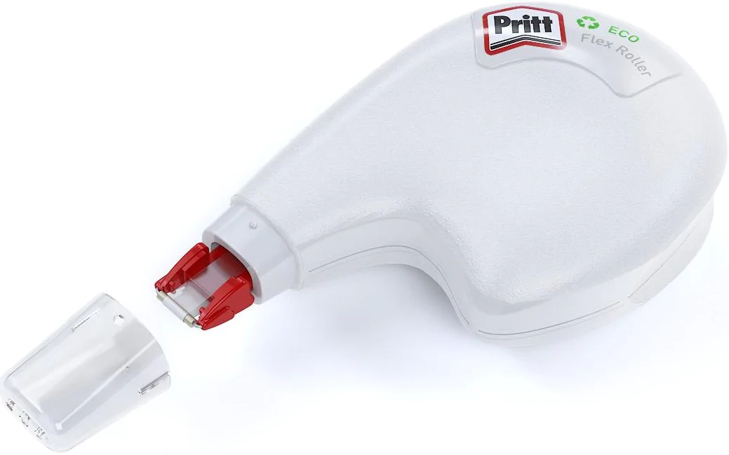 Blanko Roller Eco Flex weiß 4.2mm breit Pritt 10m SEITLICHES Korrigieren, Einweg