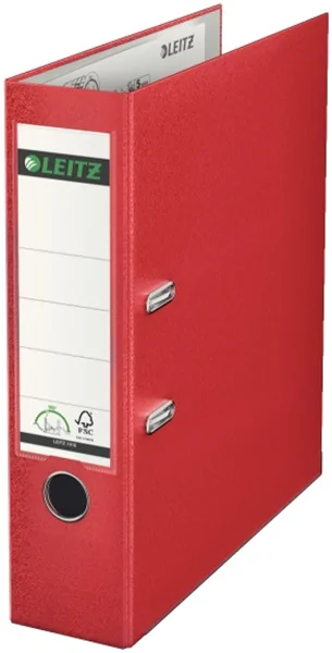 Ordner A4/8cm Plastiküberzug außen rot Leitz 1010 mit 180 Grad Hebelmechanik