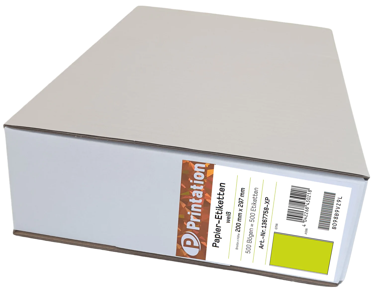 PRINTATION Papier-Etiketten (B200xH297mm) 500xA4 à 1 Eti.