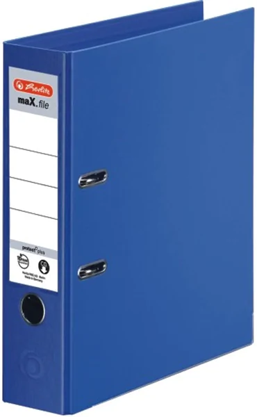 Ordner A4/8cm Plastiküberzug innen und außen blau Herlitz
