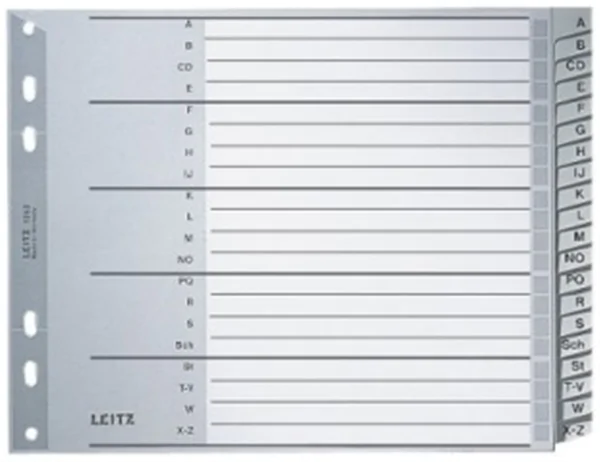 Register A-Z A4 1/2 Höhe Plastik PP-Folie Leitz 238x180mm (1262-00-00)