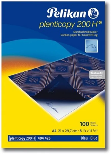 Durchschreibpapier plenticopy 200 H Pelikan blau schreibend