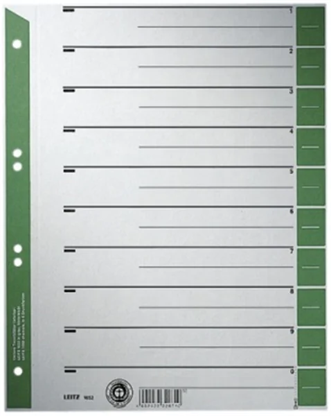 Trennblatt A4 grau 230g Leitz Kleinpack 240 x 300mm Karton grün bedruckt