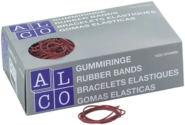 Gummiringe 40mm Durchmesser, rot, 1 kg Karton, Alco