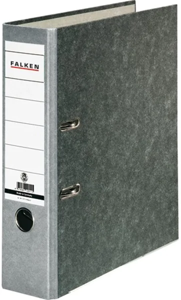Ordner A4/8cm Pappe grauer Rücken Falken Recycling mit Kantenschutz