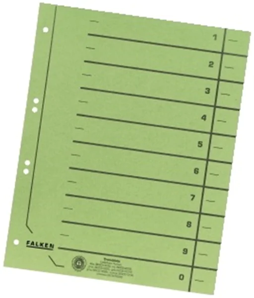 Trennblatt A4 grün 250g Falken 240 x 300mm schwarzer Organisationsdruck