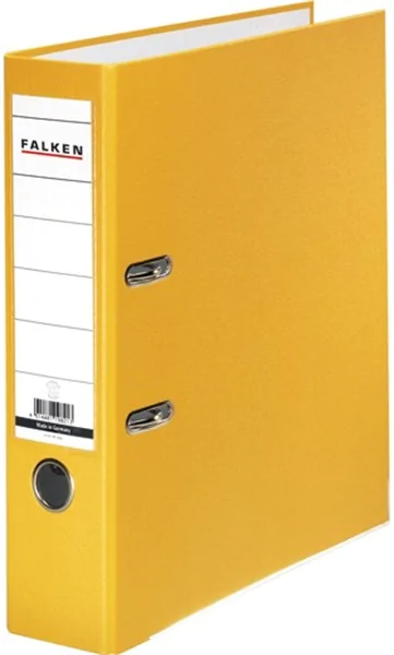 Ordner A4/8cm Plastiküberzug außen gelb Falken PP-Color mit Kantenschutz