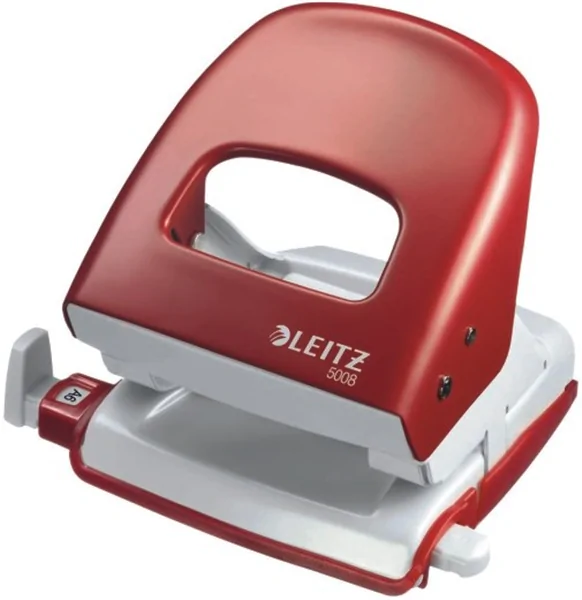 Locher bis 30 Blatt mit Anschlagschiene Leitz rot, starker Bürolocher
