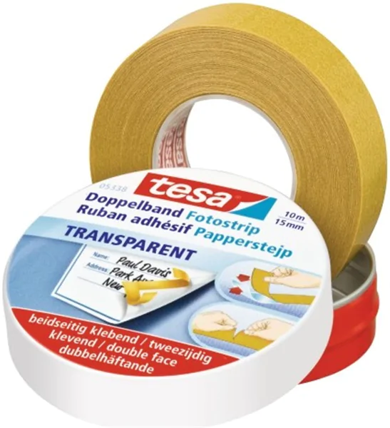 Klebeband 15mm x 10m doppelseitig tesa Doppelband  in praktischer Metalldose