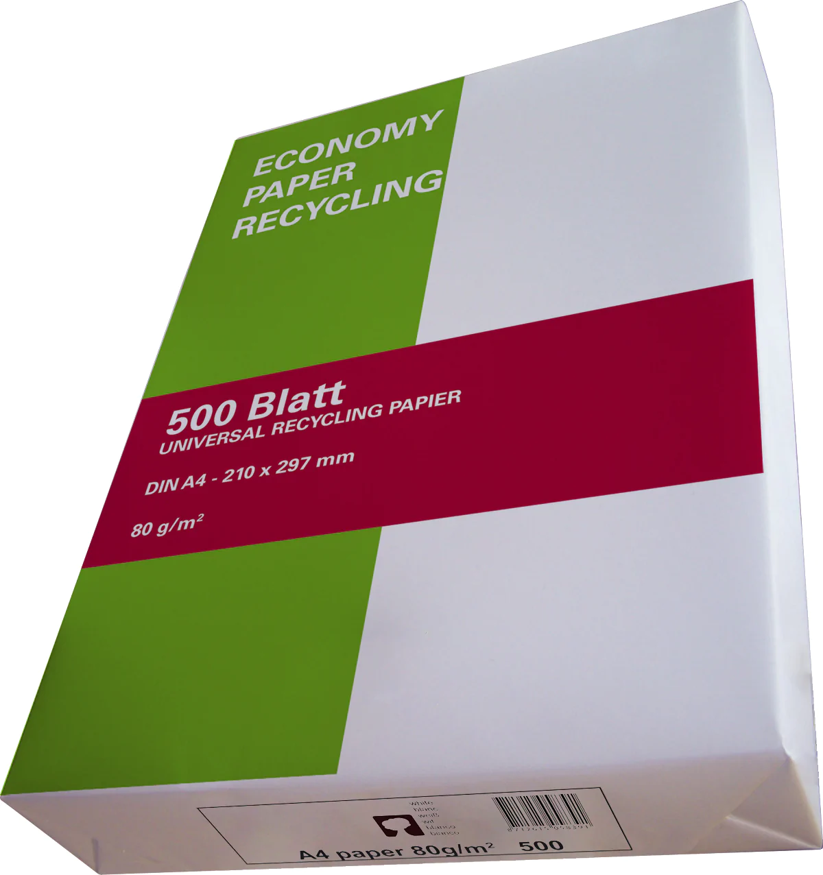 Papier A4 80g ECONOMY RECYCLING, Weißegrad: 55 CIE (leicht grau)