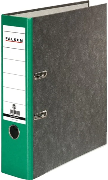 Ordner A4/8cm Pappe grüner Rücken Falken Recycling mit Kantenschutz