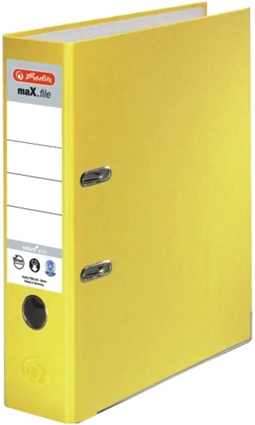 Ordner A4/8cm Pappe gelb Herlitz maX.file nature plus mit Kantenschutz