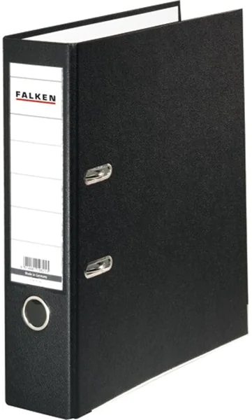 Ordner A4/8cm Plastiküberzug außen schwarz Falken PP-Color mit Kantenschutz