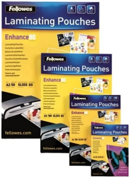 Laminierfolie A4 2x80my 303x216mm glänzend Fellowes