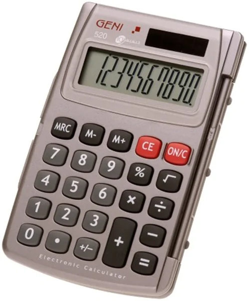 Taschenrechner Genie 520 10-stelliges LC-Display Solar und Batteriebetrieb