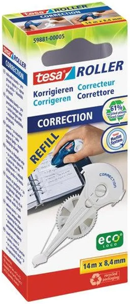 Korrekturroller Nachfüllkassette tesa Eco Logo, 14m x 8,4 mm