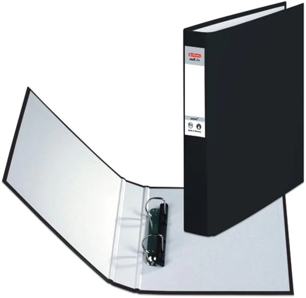 Ringbücher A5 schwarz 4 cm Rücken Herlitz protect, Einband Pappe