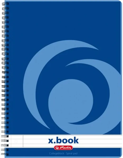Collegeblock A4 weiss liniert 80 Blatt 70g gelocht Rand links Herlitz